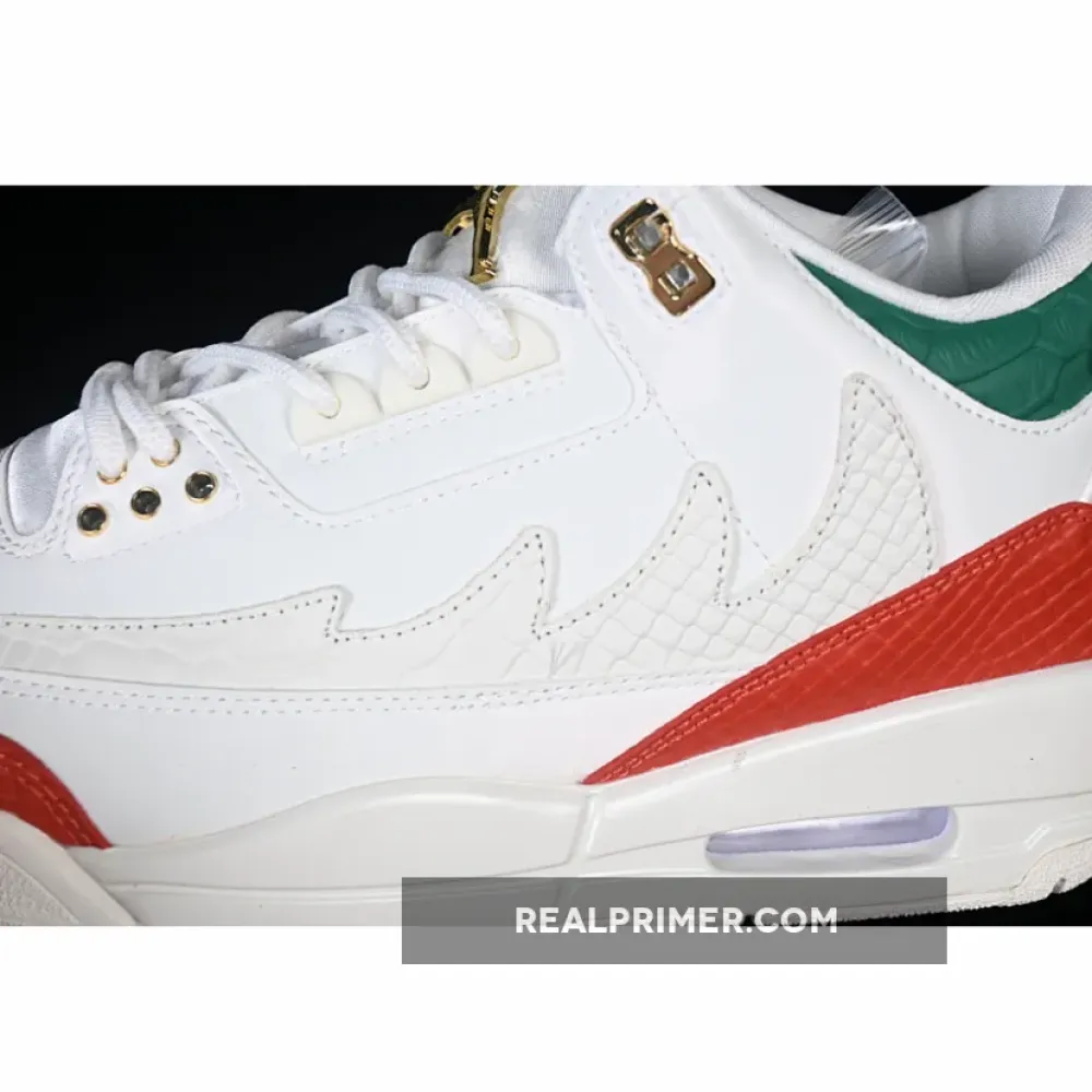 JORDAN 3 RETRO SUMMIT WHITE/METALLIC GOLD/PINE GREEN/DRAGON RED IO1752-100
