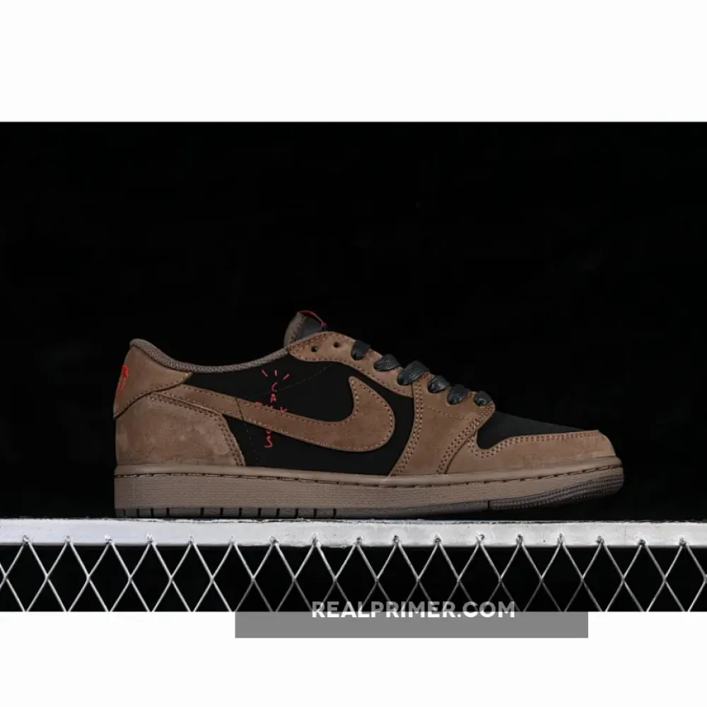 TRAVIS SCOTT AIR JORDAN 1 LOW OG BROWN/BLACK/RED CQ4277-001