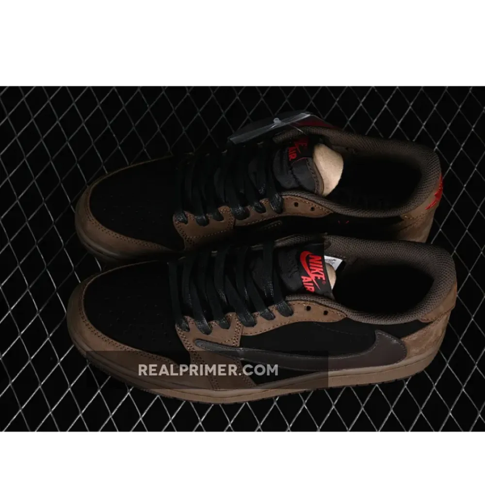 TRAVIS SCOTT AIR JORDAN 1 LOW OG BROWN/BLACK/RED CQ4277-001