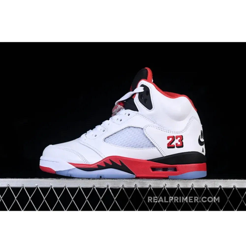 JORDAN 5 RETRO FIRE RED BLACK TONGUE WHITE/FIRE RED/BLACK HQ7978-101