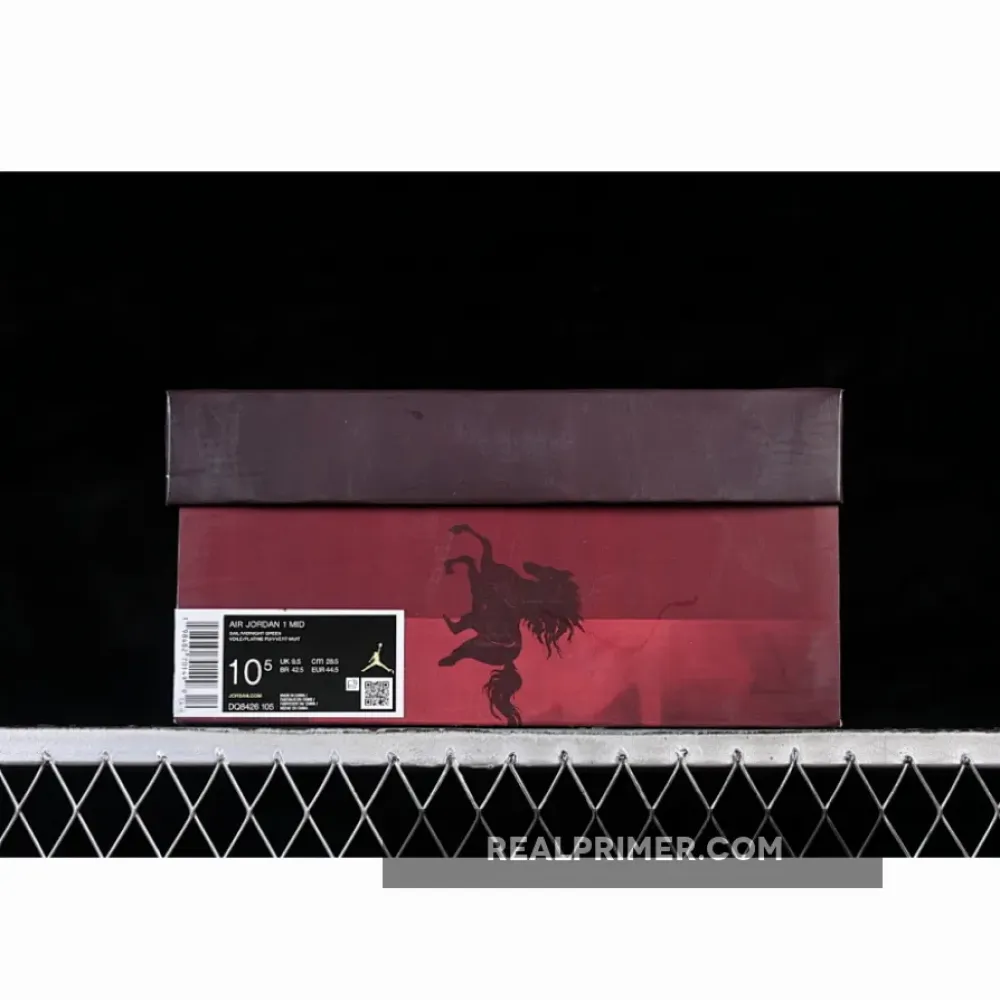 AIR JORDAN 1 MID AJ1 CASUAL SNEAKERS WINE RED/WHITE DQ8426-105