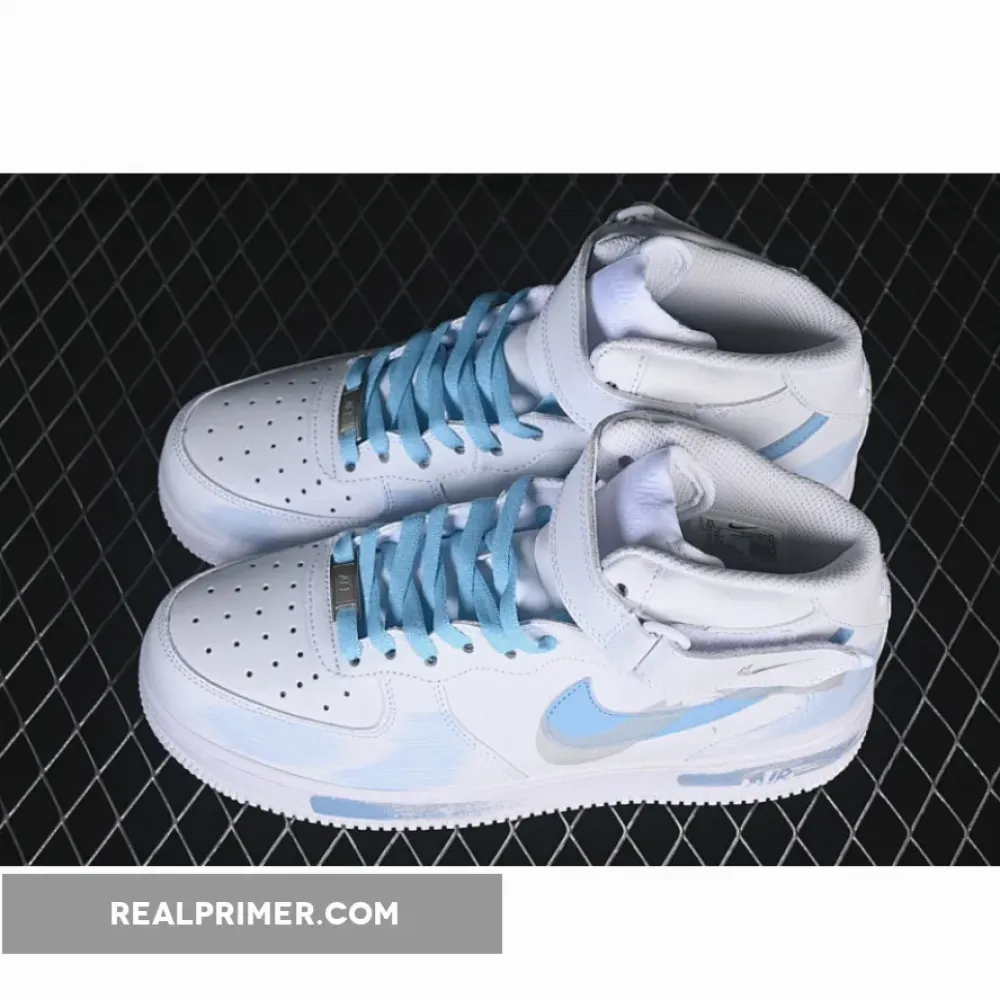 AIR FORCE 1 07 MID CASUAL SNEAKERS SKY BLUE/WHITE ZH0316-124