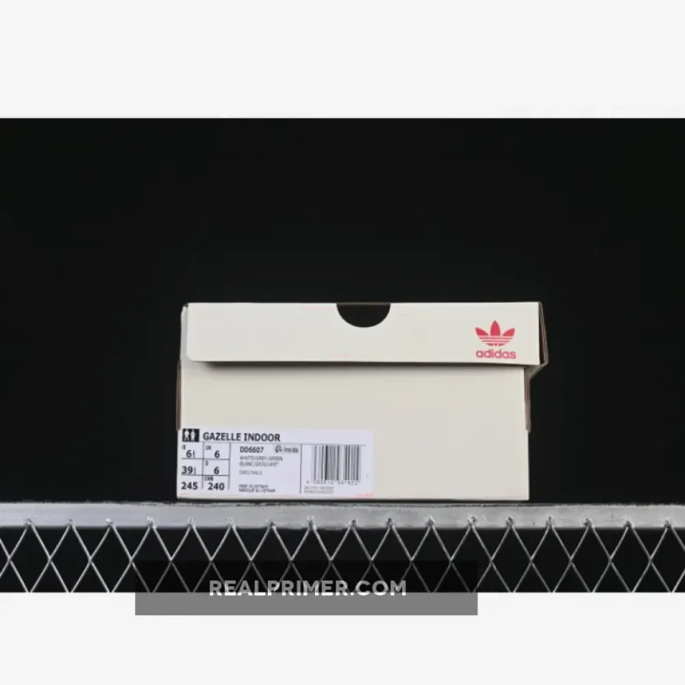 ORIGINALS GAZELLE INDOOR LOW-TOP SNEAKERS GREY/WHITE/GREEN DD6607