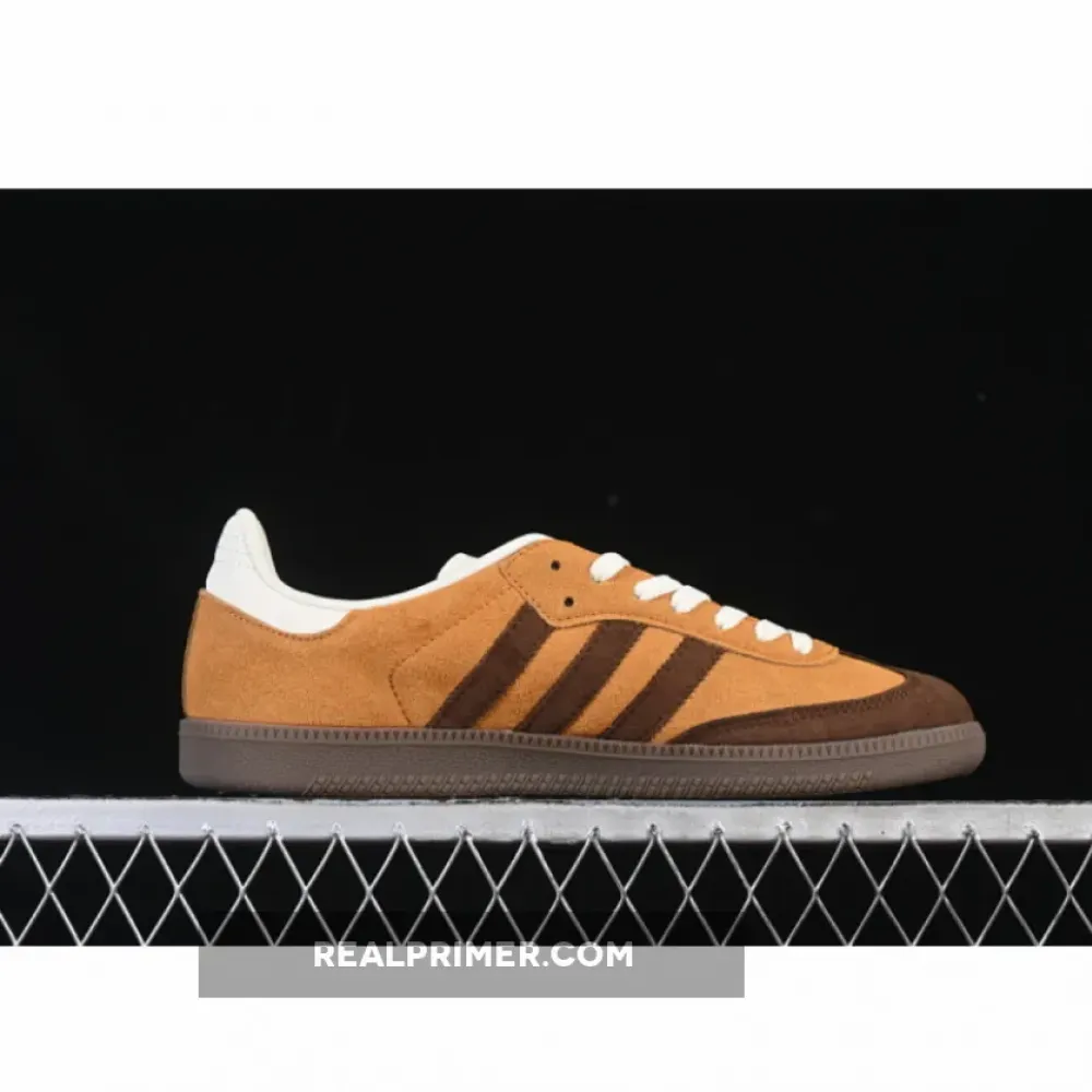 SAMBA CLOVER CASUAL BOARD SHOES KHAKI/COFFEE/WHITE JI3288