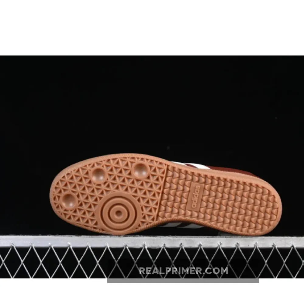 SAMBA OG CLOVER CASUAL BOARD SHOES KHAKI/WINE RED/WHITE JR0892