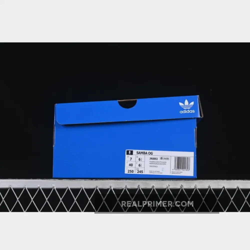 SAMBA OG CLOVER CASUAL BOARD SHOES KHAKI/WINE RED/WHITE JR0892