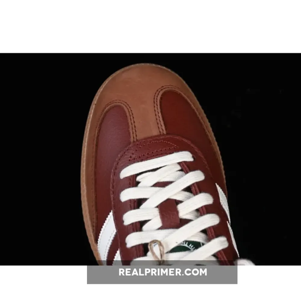 SAMBA OG CLOVER CASUAL BOARD SHOES KHAKI/WINE RED/WHITE JR0892