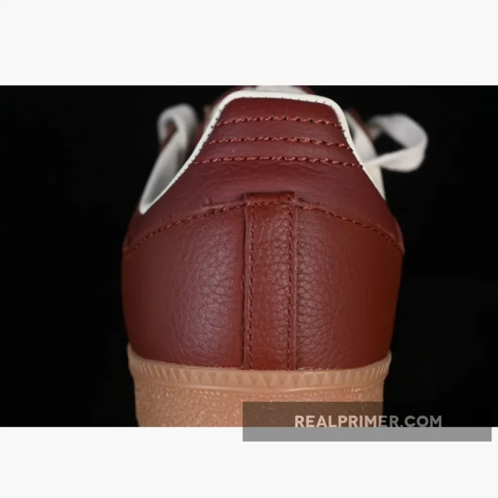 SAMBA OG CLOVER CASUAL BOARD SHOES KHAKI/WINE RED/WHITE JR0892