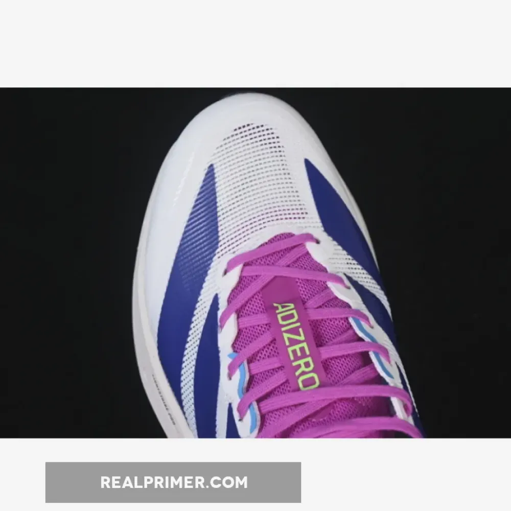 ADIZERO BOSTON 13 WHITE/NAVY BLUE/PURPLE JS4953