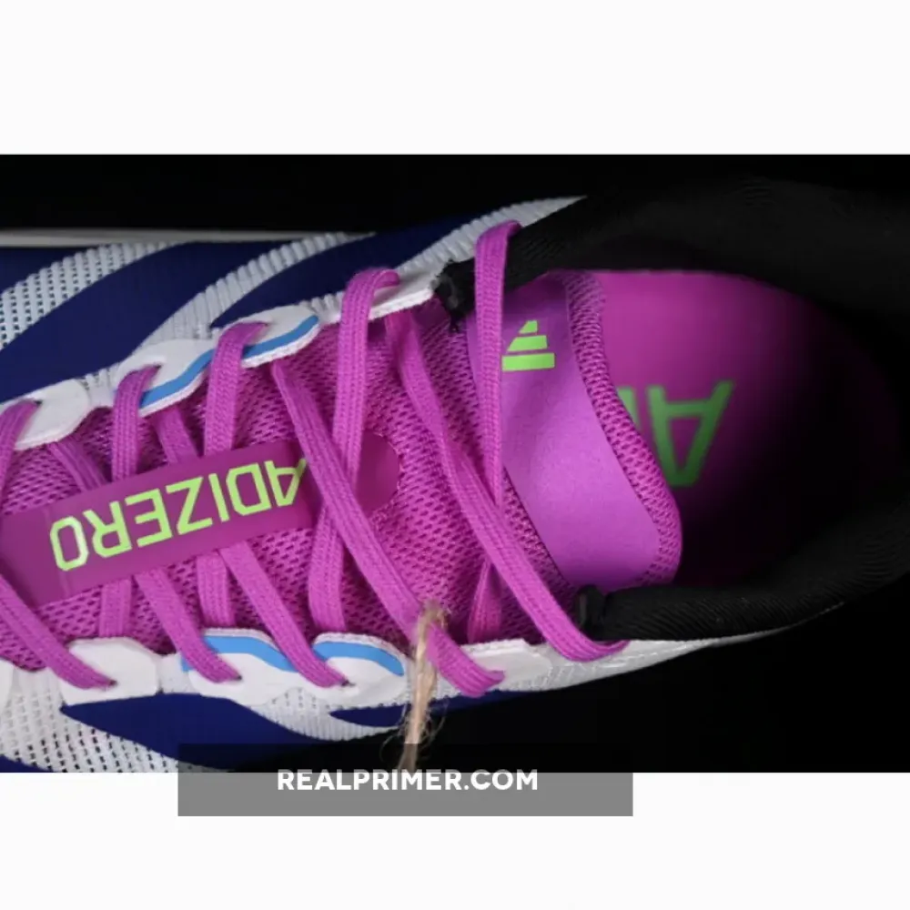 ADIZERO BOSTON 13 WHITE/NAVY BLUE/PURPLE JS4953