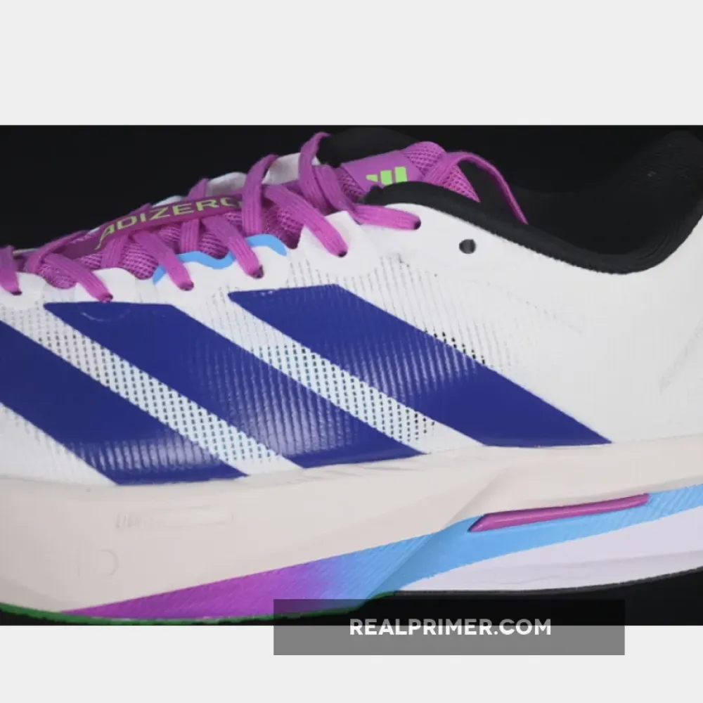 ADIZERO BOSTON 13 WHITE/NAVY BLUE/PURPLE JS4953