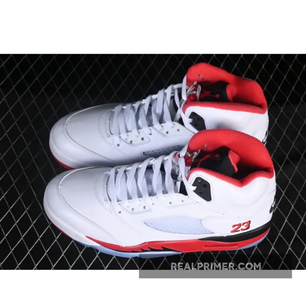 AIR JORDAN 5 RETRO WHITE/FIRE RED/BLACK HQ7978-101