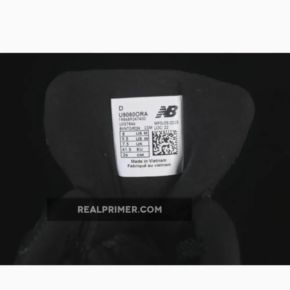 NEW BALANCE 9060 RETRO CASUAL SHOES BLACK/GREY U9060ORA