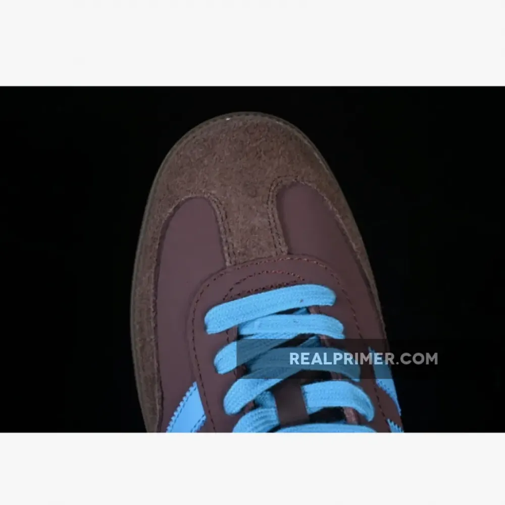 SAMBA OG CLOVER CASUAL BOARD SHOES SKY BLUE/WINE RED JI2733