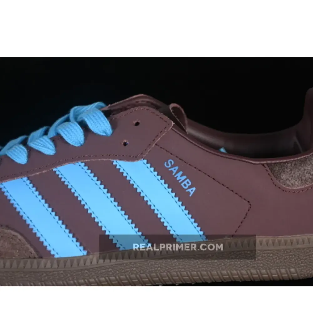 SAMBA OG CLOVER CASUAL BOARD SHOES SKY BLUE/WINE RED JI2733