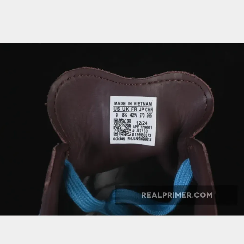 SAMBA OG CLOVER CASUAL BOARD SHOES SKY BLUE/WINE RED JI2733