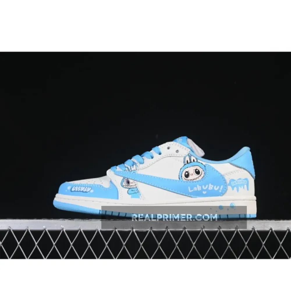 TRAVIS SCOTT X FRAGMENT DESIGN X AIR JORDAN 1 LOW OG SP WHITE/BLUE JW1188-165