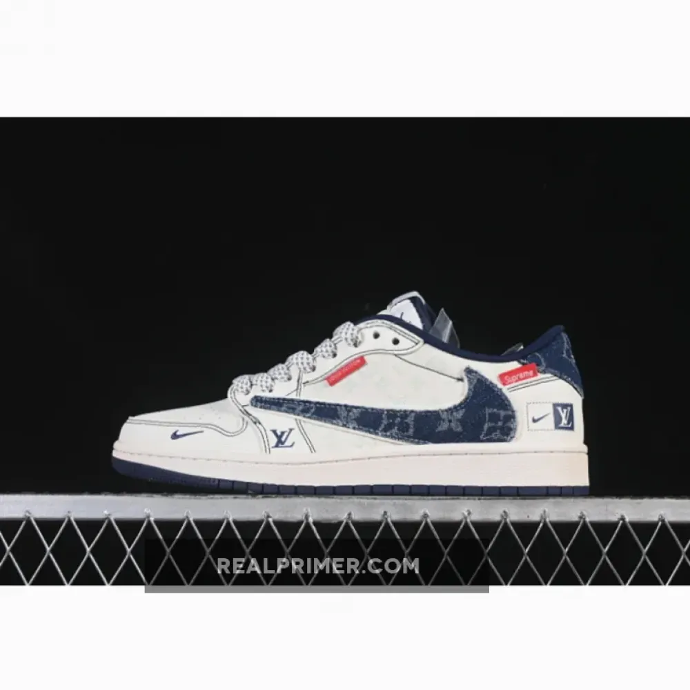 TRAVIS SCOTT X FRAGMENT DESIGN X AIR JORDAN 1 LOW OG SP WHITE/BLUE CX5050-Y16
