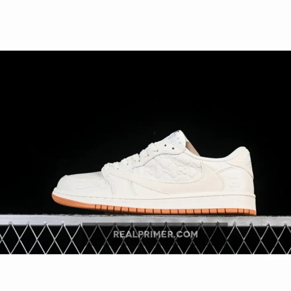 TRAVIS SCOTT X FRAGMENT DESIGN X AIR JORDAN 1 LOW OG SP WHITE/BEIGE LD2025-049