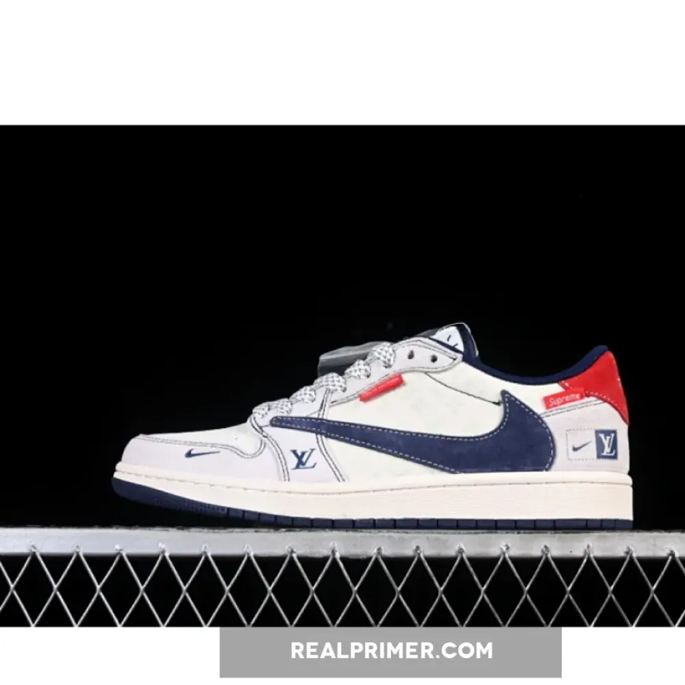 TRAVIS SCOTT X FRAGMENT DESIGN X AIR JORDAN 1 LOW OG SP WHITE/GREY/BLUE/RED CX5050-Y15