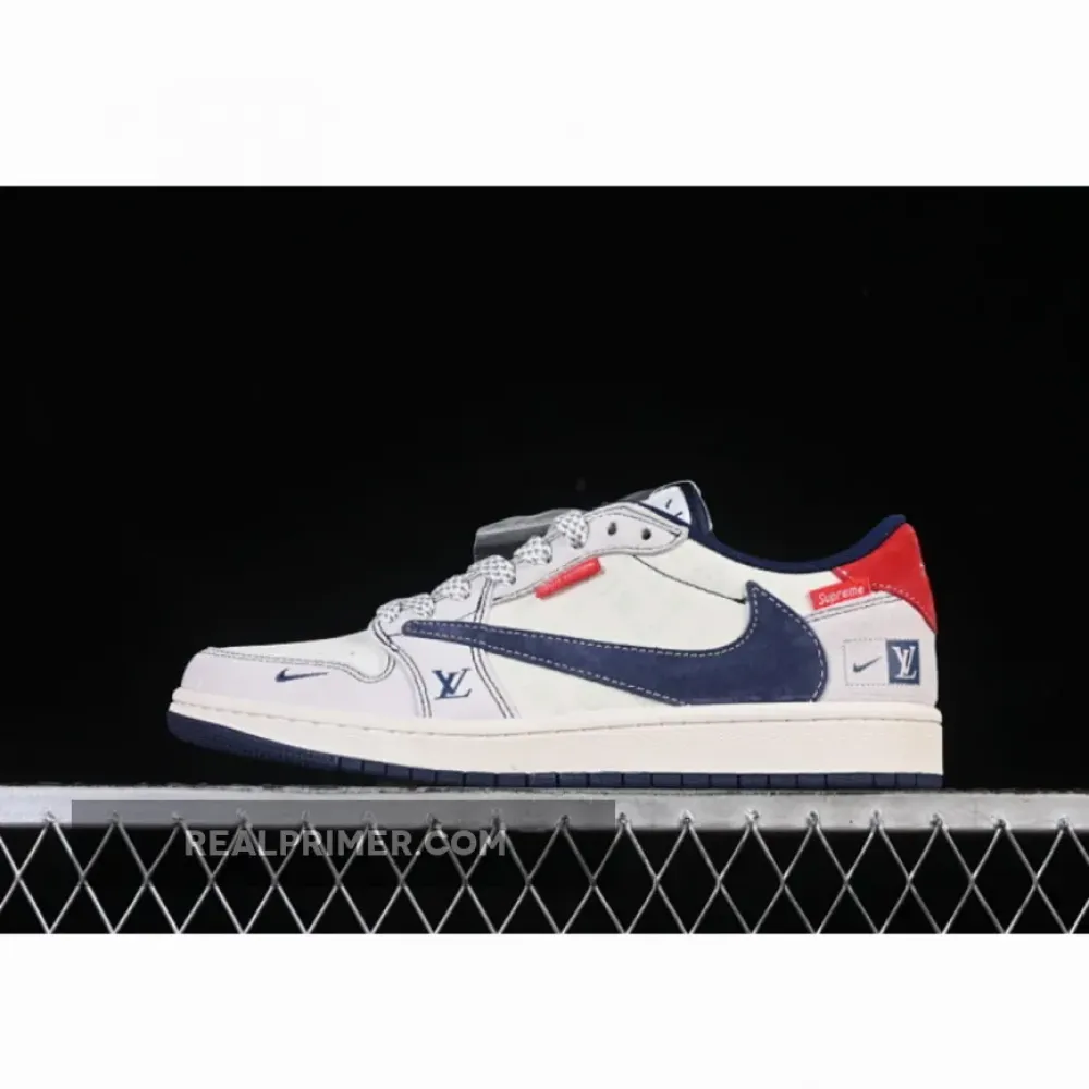 TRAVIS SCOTT X FRAGMENT DESIGN X AIR JORDAN 1 LOW OG SP WHITE/GREY/BLUE/RED CX5050-Y15